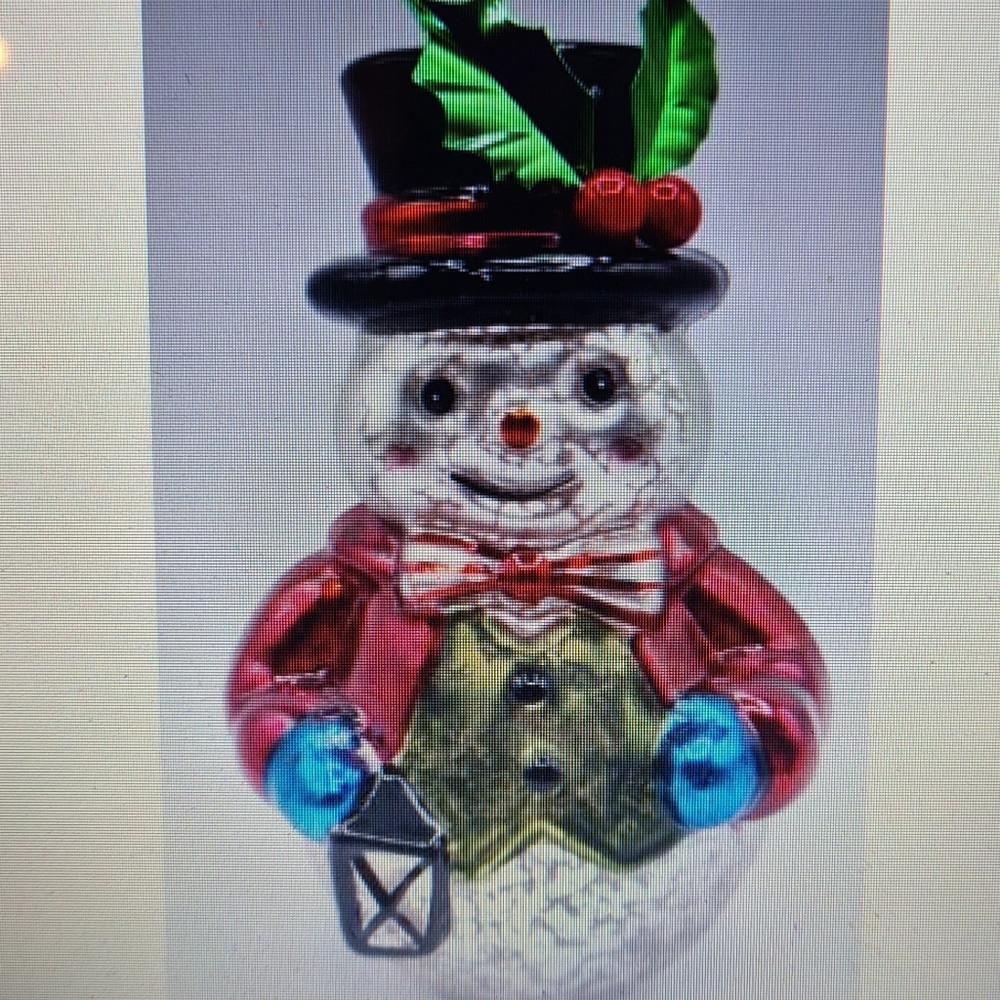 Snowman Vintage Inspired LED Light Up 6.25" Glass Christmas Tabletop Decor